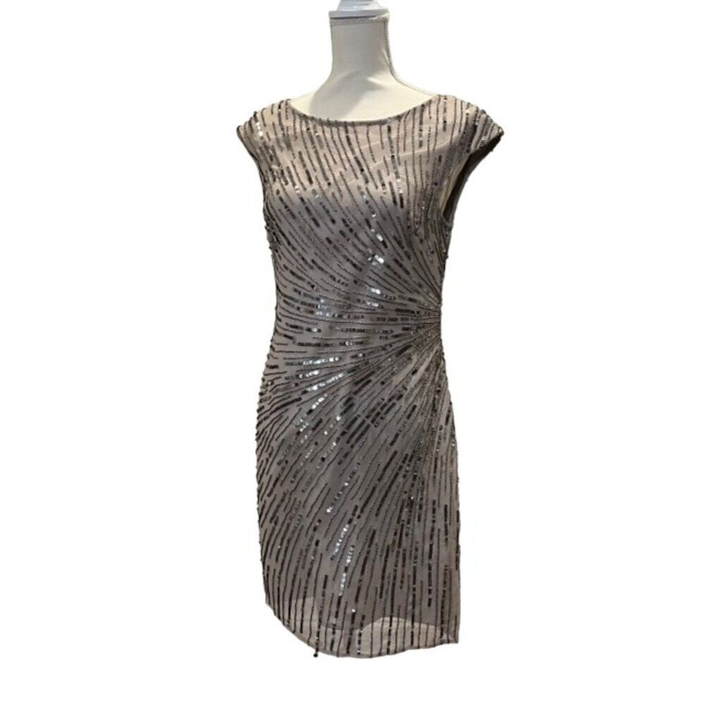 Adrianna Papell‎ Evening Women's Sequin Detailed Cocktail Dress Size 8